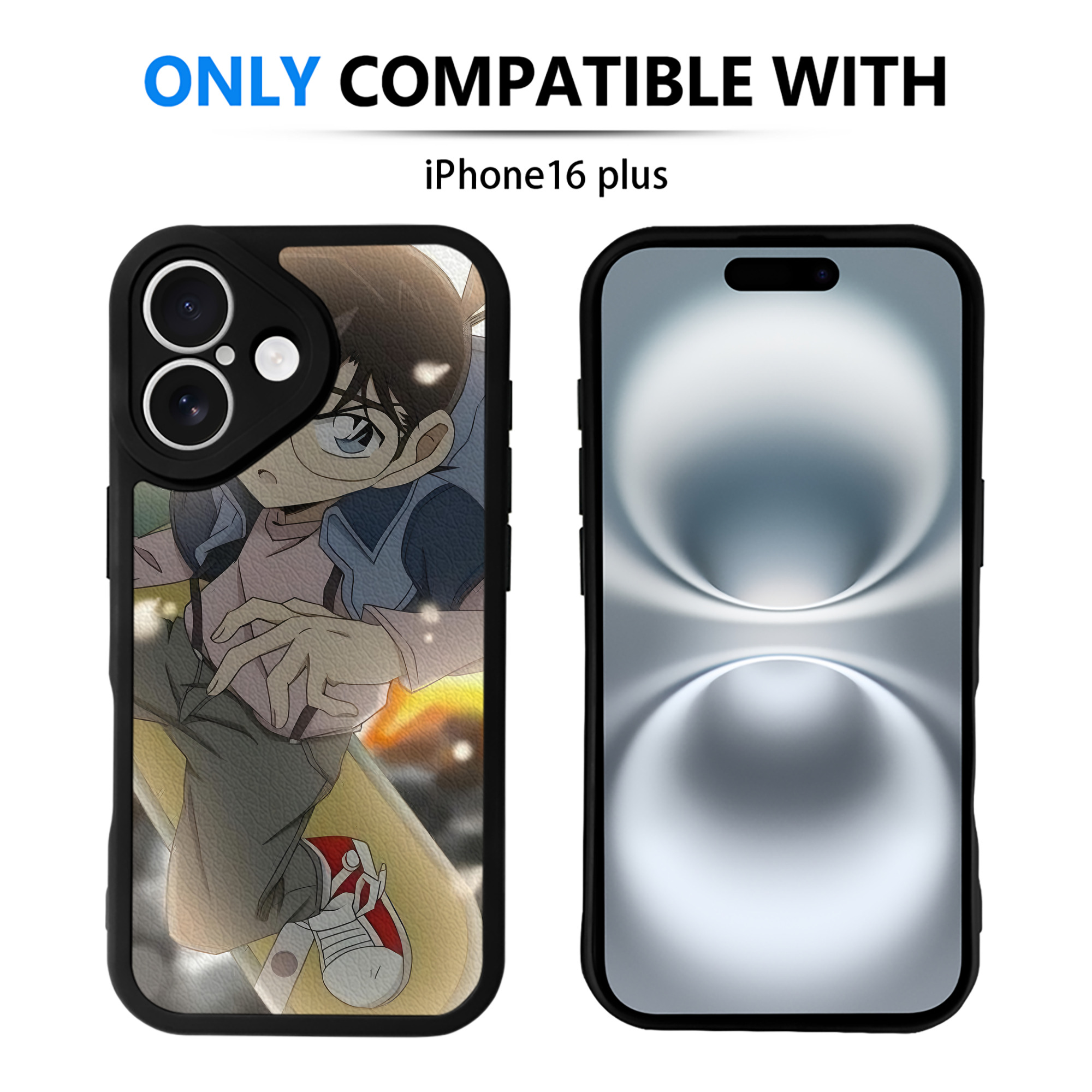 （画像用） 名探偵コナン Detective Conan 【iPhone 16シリーズ対応】シリコンスマホケース（レザー調） 材質：シリコン